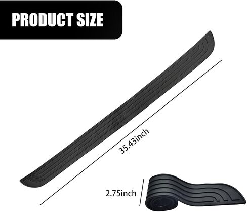 Crynod 1 PC Car Trunk Sill Strip, 35" x 2.75" Self-Adhesive Door Edge Protection Anti-Collision Anti-Slip Strip, Universal Automotive Anti-Scratch Accessory, Suitable for Most Car Models (Black) in Saudi Arabia