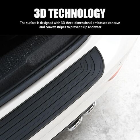 Crynod 1 PC Car Trunk Sill Strip, 35" x 2.75" Self-Adhesive Door Edge Protection Anti-Collision Anti-Slip Strip, Universal Automotive Anti-Scratch Accessory, Suitable for Most Car Models (Black) in Saudi Arabia