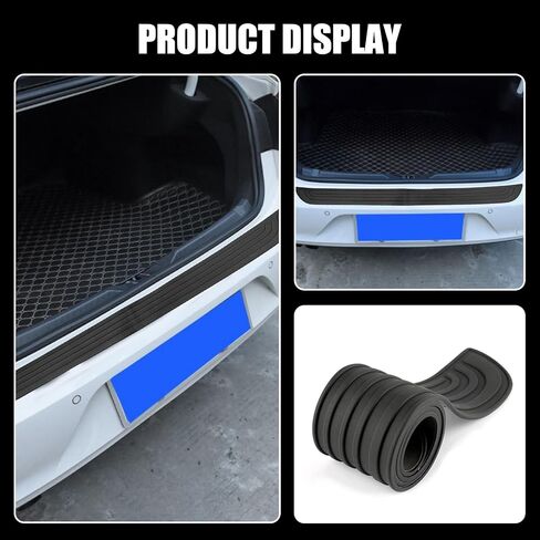 Crynod 1 PC Car Trunk Sill Strip, 35" x 2.75" Self-Adhesive Door Edge Protection Anti-Collision Anti-Slip Strip, Universal Automotive Anti-Scratch Accessory, Suitable for Most Car Models (Black) in Saudi Arabia