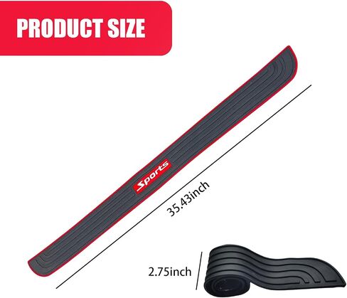 Crynod 1 PC Car Trunk Sill Strip, 35" x 2.75" Self-Adhesive Door Edge Protection Anti-Collision Anti-Slip Strip, Universal Automotive Anti-Scratch Accessory, Suitable for Most Car Models (Black) in Saudi Arabia