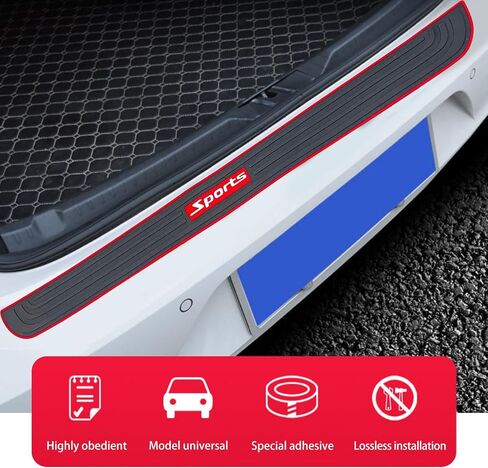 Crynod 1 PC Car Trunk Sill Strip, 35" x 2.75" Self-Adhesive Door Edge Protection Anti-Collision Anti-Slip Strip, Universal Automotive Anti-Scratch Accessory, Suitable for Most Car Models (Black) in Saudi Arabia