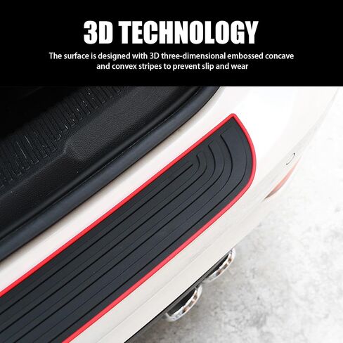 Crynod 1 PC Car Trunk Sill Strip, 35" x 2.75" Self-Adhesive Door Edge Protection Anti-Collision Anti-Slip Strip, Universal Automotive Anti-Scratch Accessory, Suitable for Most Car Models (Black) in Saudi Arabia