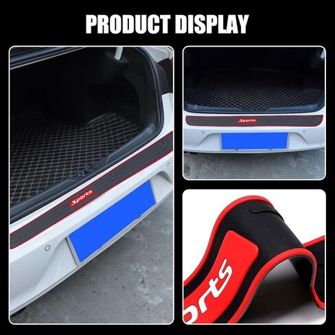 Crynod 1 PC Car Trunk Sill Strip, 35" x 2.75" Self-Adhesive Door Edge Protection Anti-Collision Anti-Slip Strip, Universal Automotive Anti-Scratch Accessory, Suitable for Most Car Models (Black) in Saudi Arabia