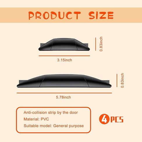 UGSHY 4 PCS Car Door Side Edge Anti-Collision Strips, 2 Long and 2 Short Shock-Absorbing Buffer Airbag Decoratons, Embedded Installation Protection Device, Universal for Car Furniture (Black) in Saudi Arabia