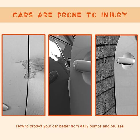 UGSHY 4 PCS Car Door Side Edge Anti-Collision Strips, 2 Long and 2 Short Shock-Absorbing Buffer Airbag Decoratons, Embedded Installation Protection Device, Universal for Car Furniture (Black) in Saudi Arabia