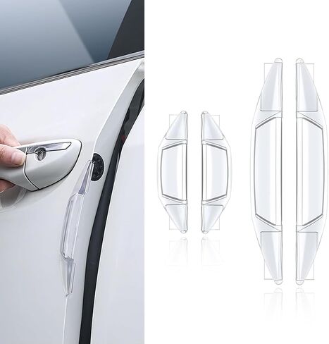 UGSHY 4 PCS Car Door Side Edge Anti-Collision Strips, 2 Long and 2 Short Shock-Absorbing Buffer Airbag Decoratons, Embedded Installation Protection Device, Universal for Car Furniture (Black) in Saudi Arabia