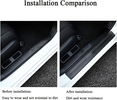 XITER لسيارة Honda Civic 2005-2024 من ألياف الكربون والجلود لعتبة باب السيارة وعتبات حماية وواقي دخول الباب وملحقات قطع الغيار التلقائية 4 قطع (أحمر) in Kuwait