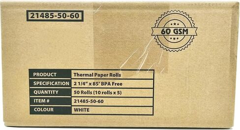 (60 جرامًا) 2.25 2 1/4 × 85 لفات ورق حراري 50 لفة البيانات الأولى FD130 FD50 FD400 FD55 FD100Ti ورق حراري Tranz 420، Verifone Vx510، Vx510LE، Vx570 - Zebra ZQ520/QL420/RW420 طابعة محمولة in Kuwait