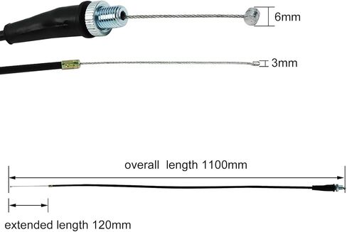 FLYPIG 39.3inch Throttle Cable for 110cc 125cc 140cc 150cc Chinese SSR Dirt Pit Bikes for Honda TRAIL 90 C70 CT90 ST90 Pit Bike(39.3") in Saudi Arabia