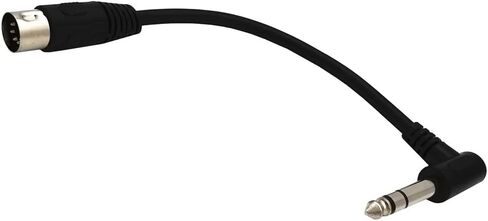 DIN 5 Pin Male to 6.35mm Male Adapter Cable; 8inch 90 Degree Angled 6.35mm 1/4" Jack Plug to 5PIN MIDI DIN Male TRS Stereo Audio Cable for Speaker, Amplifier, Mixe, MIDI Keyboard etc in Saudi Arabia