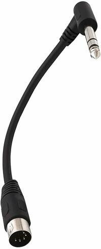 DIN 5 Pin Male to 6.35mm Male Adapter Cable; 8inch 90 Degree Angled 6.35mm 1/4" Jack Plug to 5PIN MIDI DIN Male TRS Stereo Audio Cable for Speaker, Amplifier, Mixe, MIDI Keyboard etc in Saudi Arabia