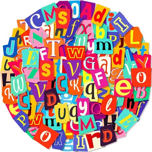 100 PCS Alphabet Letter Stickers,Colorful Alphabet Stickers for Kids,Waterproof Capital Lowercase Letter Stickers for Water Bottle Laptop Skateboard Scrapbook in Kuwait