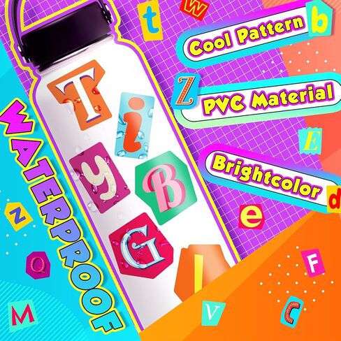 100 PCS Alphabet Letter Stickers,Colorful Alphabet Stickers for Kids,Waterproof Capital Lowercase Letter Stickers for Water Bottle Laptop Skateboard Scrapbook in Kuwait