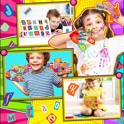 100 PCS Alphabet Letter Stickers,Colorful Alphabet Stickers for Kids,Waterproof Capital Lowercase Letter Stickers for Water Bottle Laptop Skateboard Scrapbook in Kuwait