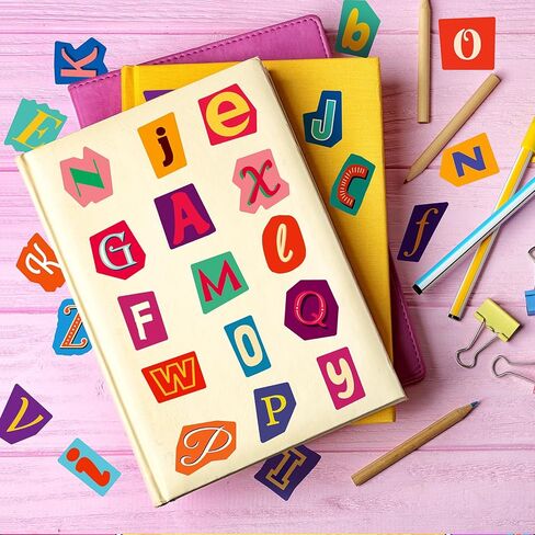 100 PCS Alphabet Letter Stickers,Colorful Alphabet Stickers for Kids,Waterproof Capital Lowercase Letter Stickers for Water Bottle Laptop Skateboard Scrapbook in Kuwait
