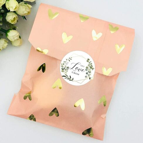 Let Love Grow Stickers 1.5'' Circle Labels 500 Per Pack New Roll Handicraft Decoration Thank You Sealing Sticker Gift Envelope Wedding Celebration Botanical Boutique Stickers in Saudi Arabia