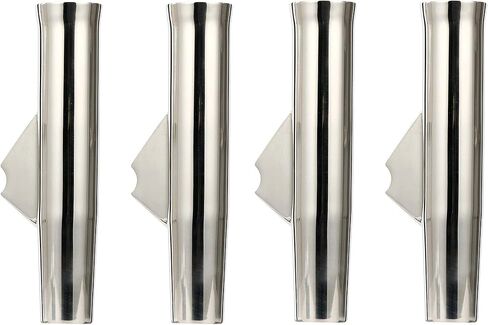 Amarine Made 4-Pack Stainless Fishing Rod Holder Angeled and Flared with Liner - 1/3" Coped Blade, 1-3/4" Inner Diameter White Liner in Saudi Arabia