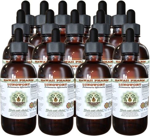 Hawaii Pharm Lungwort Alcohol-Free Liquid Extract, Organic Lungwort (Pulmonaria officinalis) Dried Leaf Glycerite 2 oz in Saudi Arabia