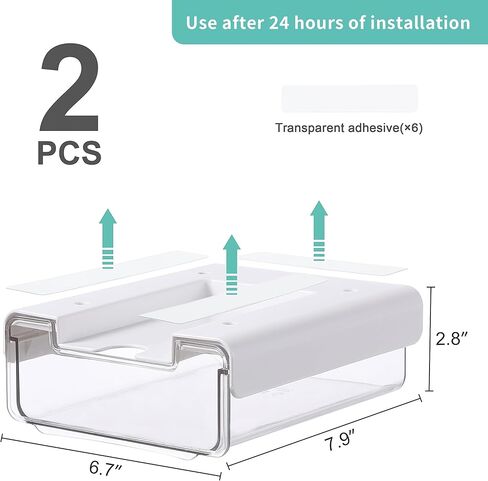 Citylife 2 Packs Self-Adhesive Under Desk Drawer Slide Out Desk Organizers and Accessories, Stick Drawers for Under Desk Drawer Attachment Under Desk Drawer Organizer for Office, Classroom, Home in Kuwait