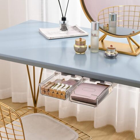 Citylife 2 Packs Self-Adhesive Under Desk Drawer Slide Out Desk Organizers and Accessories, Stick Drawers for Under Desk Drawer Attachment Under Desk Drawer Organizer for Office, Classroom, Home in Kuwait