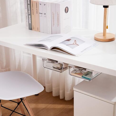 Citylife 2 Packs Self-Adhesive Under Desk Drawer Slide Out Desk Organizers and Accessories, Stick Drawers for Under Desk Drawer Attachment Under Desk Drawer Organizer for Office, Classroom, Home in Kuwait