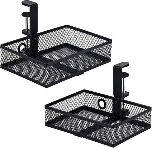 درج تخزين Wetheny تحت المكتب، مشبك دوار مصنوع من سبائك الصلب يدور 360 درجة، حامل قلم منظم سطح المكتب المخفي سهل التركيب، تخزين مستلزمات المكتب المنزلي الفنية in Kuwait