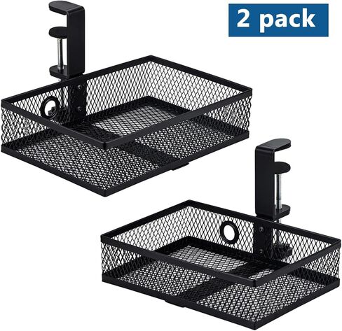 درج تخزين Wetheny تحت المكتب، مشبك دوار مصنوع من سبائك الصلب يدور 360 درجة، حامل قلم منظم سطح المكتب المخفي سهل التركيب، تخزين مستلزمات المكتب المنزلي الفنية in Kuwait