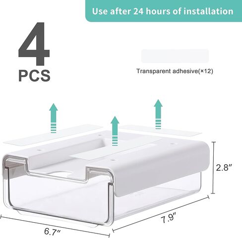 Citylife 4 Packs Self-Adhesive Under Desk Drawer Slide Out Organizers and Accessories for Office, Classroom, Home in Kuwait