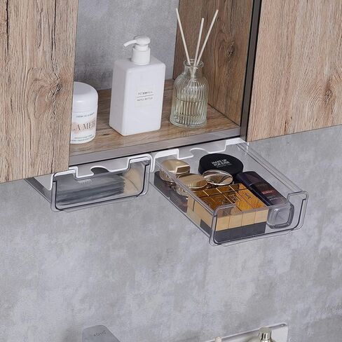 Citylife 4 Packs Self-Adhesive Under Desk Drawer Slide Out Organizers and Accessories for Office, Classroom, Home in Kuwait