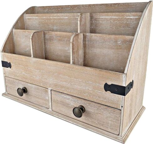 منظم مكتب خشبي كبير الحجم Mini-Hutch مزود بأدراج. ديكور مكتبي ريفي، ملحقات مكتبية ومستلزمات مكتبية. 6 حجرة منظم البريد، منظم الملفات in Kuwait