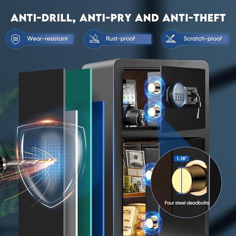 Safe Box Fireproof and Waterproof, 5.0 Cubic Feet Personal Digital Fireproof Safe for Home,Hotels Banks Corporate, Fire Box Safe for Money Cash Documents Jewelry Medicine Pistol Storage in Saudi Arabia