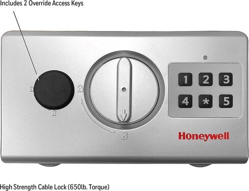 Honeywell Safes & Door Locks - Hideable Money Safe Box with Carry Handle - Fire Resistant Safe Document Box for Home - Metal Box with Digital Lock for Personal Items, Jewelry - 0.48-Cu - Black - 6110 in Saudi Arabia