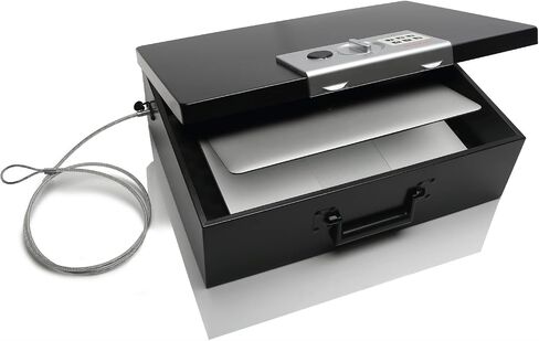 Honeywell Safes & Door Locks - Hideable Money Safe Box with Carry Handle - Fire Resistant Safe Document Box for Home - Metal Box with Digital Lock for Personal Items, Jewelry - 0.48-Cu - Black - 6110 in Saudi Arabia