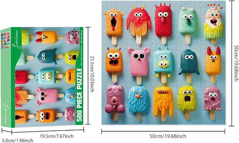 500 Pieces Jigsaw Puzzles for Adults and Teens and Kids Family Happy Gift Colorful Popsicles (Monster Popsicles) in Saudi Arabia