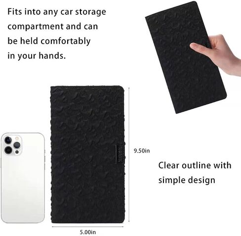 Car Registration & Insurance Card Holder：Auto Glove Box Document Organizer Leather Vehicle Travel License Wallet Accessories for Women Men（black） in Saudi Arabia