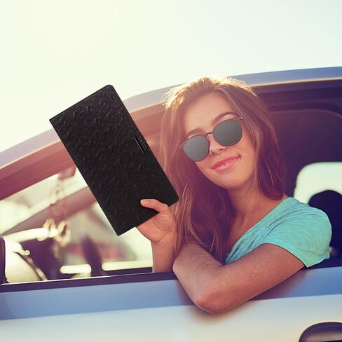 Car Registration & Insurance Card Holder：Auto Glove Box Document Organizer Leather Vehicle Travel License Wallet Accessories for Women Men（black） in Saudi Arabia