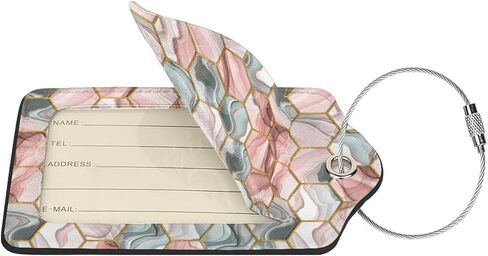 Boho Leaves Floral Abstract 2 Pack Luggage Tag for Suitcase, Leather Name Tag Id Label Luggage Tags with Stainless Steel Loop and Privacy Cover for Women Men Travel in Saudi Arabia
