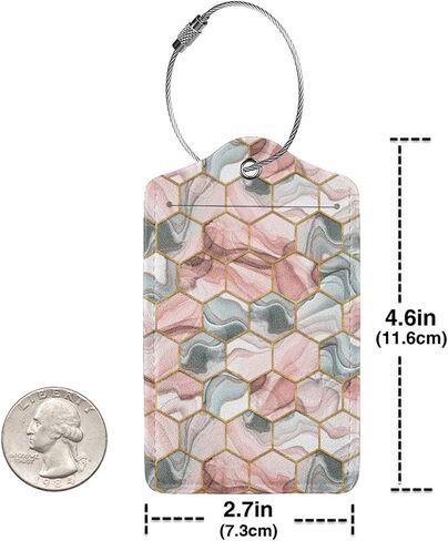 Boho Leaves Floral Abstract 2 Pack Luggage Tag for Suitcase, Leather Name Tag Id Label Luggage Tags with Stainless Steel Loop and Privacy Cover for Women Men Travel in Saudi Arabia