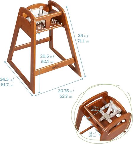 ECR4Kids ASATT High Chair, Toddler Chair, Dark Walnut in Saudi Arabia