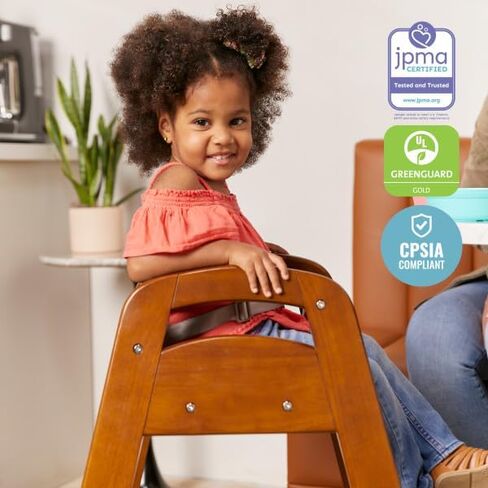 ECR4Kids ASATT High Chair, Toddler Chair, Dark Walnut in Saudi Arabia