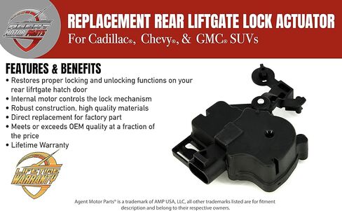 مشغل قفل باب فتحة الباب الخلفي متوافق مع تشيفي تاهو، سوبربان، جي إم سي يوكون، دينالي، كاديلاك إسكاليد 2000-2006 - يستبدل 15250765، 15808595، 746015، 25001736 - مشغل قفل البوابة الخلفية in Kuwait