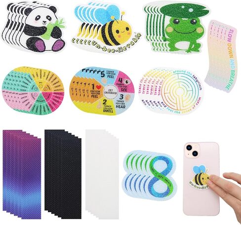 66 قطعة من الملصقات الحسية Scettar، ملصقات حسية للقلق، ملصقات تهدئة المزاج، شرائط تهدئة للملصقات الحسية القلق، ملصقات تهدئة للأطفال، ملصقات زن باتش لتهدئة المزاج للأطفال in Kuwait