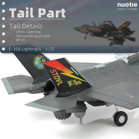 NUOTIE F-35B Lightning II 1:72 مجموعة نماذج مقاتلة من سلاح الجو الملكي نموذج طائرة مصبوبة مع دعامة، هدية للطيارين العسكريين (F-35B 138EAW) in Kuwait