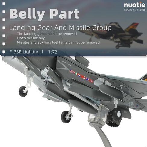 NUOTIE F-35B Lightning II 1:72 مجموعة نماذج مقاتلة من سلاح الجو الملكي نموذج طائرة مصبوبة مع دعامة، هدية للطيارين العسكريين (F-35B 138EAW) in Kuwait