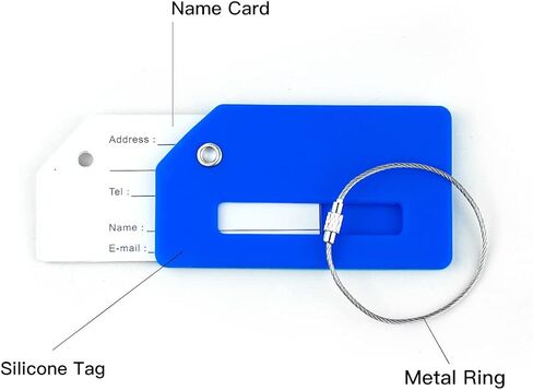 4 Pack Luggage Tag, Baggage Handbag School Bag Suitcase Tag Label with Name ID Card in Kuwait