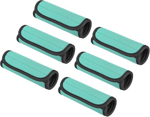 PATIKIL Luggage Handle Wrap, 6 Pack Neoprene Handbag Grip Cover Protector Identifier with Hook and Loop for Suitcase Grocery Shopping Bag, Lake Blue in Kuwait