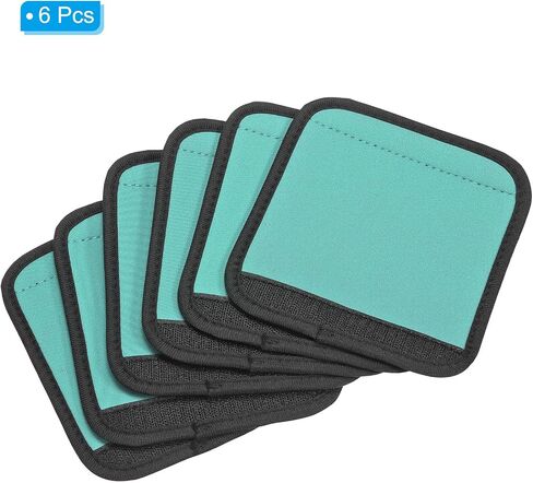 PATIKIL Luggage Handle Wrap, 6 Pack Neoprene Handbag Grip Cover Protector Identifier with Hook and Loop for Suitcase Grocery Shopping Bag, Lake Blue in Kuwait
