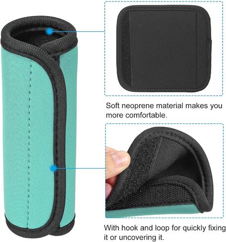 PATIKIL Luggage Handle Wrap, 6 Pack Neoprene Handbag Grip Cover Protector Identifier with Hook and Loop for Suitcase Grocery Shopping Bag, Lake Blue in Kuwait