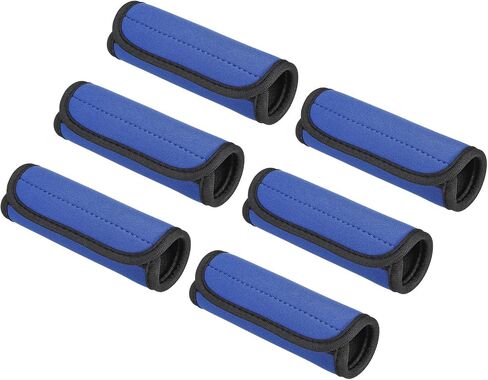 PATIKIL Luggage Handle Wrap, 6 Pack Neoprene Handbag Grip Cover Protector Identifier with Hook and Loop for Suitcase Grocery Shopping Bag, Lake Blue in Kuwait
