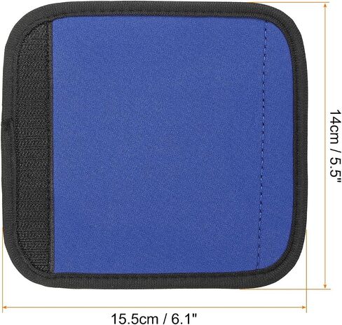 PATIKIL Luggage Handle Wrap, 6 Pack Neoprene Handbag Grip Cover Protector Identifier with Hook and Loop for Suitcase Grocery Shopping Bag, Lake Blue in Kuwait